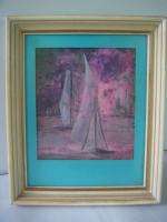 Evelyn Schmedt Schmidt Abstract Sailboat Painting  