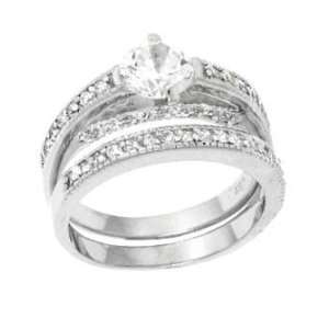   Engagement 2 Set Ring with Cubic Zirconia   Size 5 9, 6 Jewelry