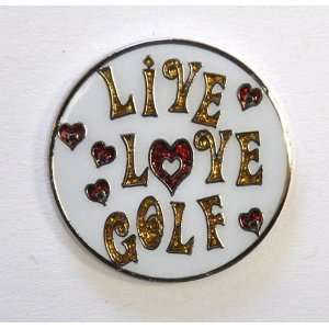 Live Love Golf Sparkling Golf Ball Marker with Magnetic Hat Clip 