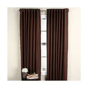 Thermal Rod Pocket Suede Curtain Set Eclipse Chocolate Brown 84L 