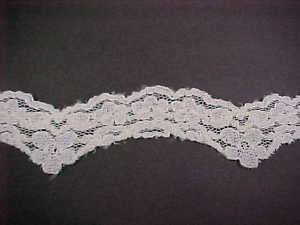 OFF WHITE SCALLOPED FLORAL FLAT LACE 3 YARDS  