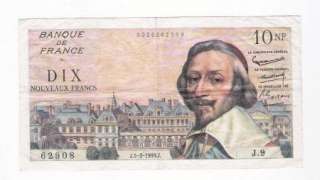 France 10 Nouveaux Francs 1959 VF Crispy Banknote  