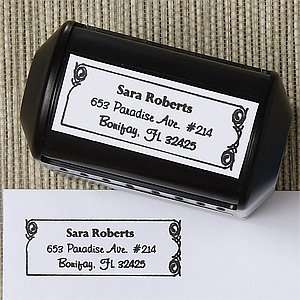  Personalized Address Stamps   Floral Border Office 