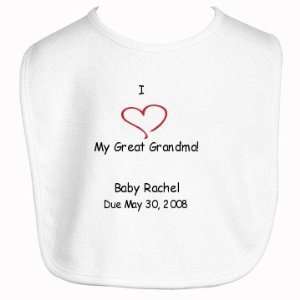  I [Heart] Grandma Custom Baby Bib Baby