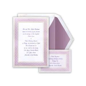  Purple Filigree Pattern Wedding Invitation Health 