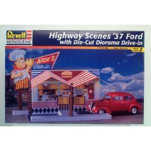  1937 Ford Highway Scene with Die Cut Diorama Drive  In 