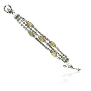 Scott Kay Sterling silver Champagne Quartz Five Bead Bracelet