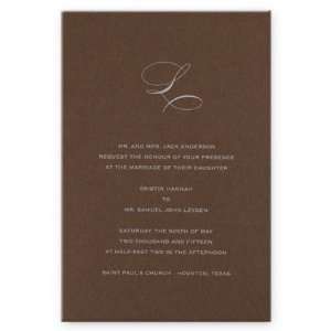  Chocolate Monogram Wedding Invitations Health & Personal 