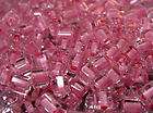 DARK PINK LINED CRYSTAL CUBE 3.4 x 3.4MM BEADS 300 items in Christie 
