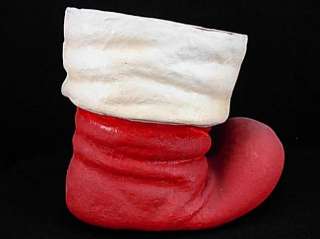 Vintage PAPER Mache SANTA CLAUS Boot CANDY Container  