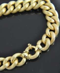   Oro Italian 14K Yellow Gold Diamond Cut Curb Link Chain Bracelet 7.25