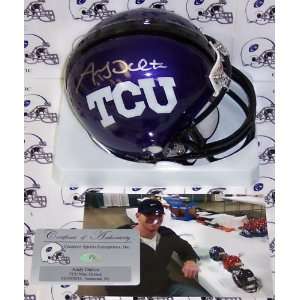  Andy Dalton Hand Signed Texas Christian Mini Helmet 