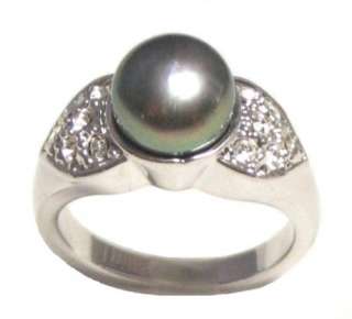 10mm AAA Black Pearl 4.6g 925 Sterling Silver Ring  