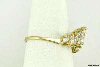 CZ RING   10k Yellow Gold Tiered Fashion Wedding Estate  