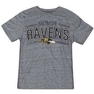 Baltimore Ravens Youth Reebok Grey Stripe Arch Tri Blend T 