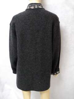 NORDIC DESIGN Charcoal Gray Wool Zip Jacket L Large  