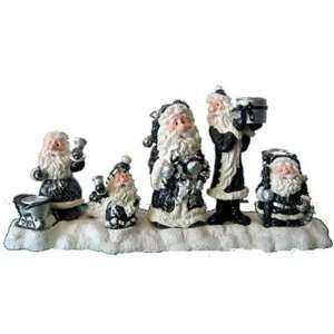  Christmas Black and White and Silver Santa Claus Candle 