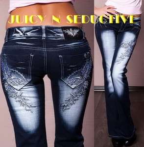 Crazy Age Bootcut Jeans DANGER + Ed Hardy tattoo♥ waist 24/26/28 