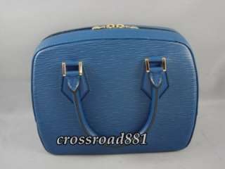 Auth Louis Vuitton Blue Epi Sablon Handbag Purse Excellent Condition 