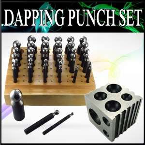 Jeweler Dapping 36 Punch Jewelry Set with Doming Block  