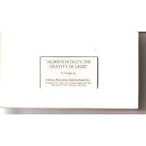  Aldous Huxley The Gravity of Light, a 70 Minute VHS Video 