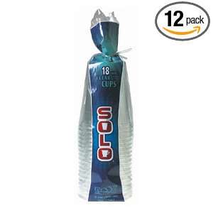  Solo 16 Ounce Plastic Clear Cups, 18 Count Packages (Pack 
