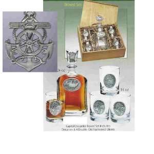  Anchor Capitol Glass Decanter Boxed Set: Kitchen & Dining