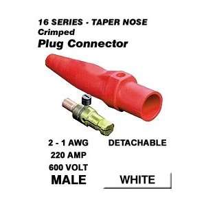   Detachable, Crimped, #2   #1 AWG, 220 Amp Max, White