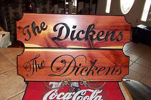   Personalized Wood Sign, Routed Carved Eastern Red Cedar Wooden family