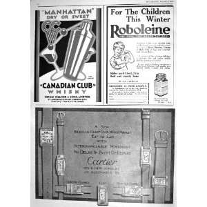  1930 MANHATTAN CANADIAN CLUB WHISKY ROBOLEINE CARTIER GOLD 