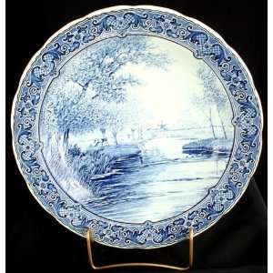  Large Transferware Blue Delft Plate Charger Boch Canal 