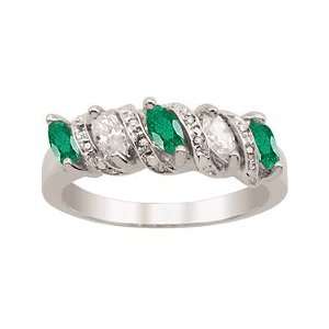  Emerald S Curve Diamond and Birthstone Ring Jewelry