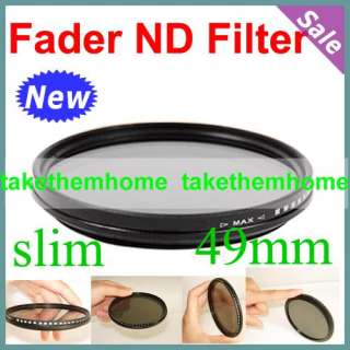 Green Slim 49mm Fader ND Filter Neutral Density Adjustable from ND2 to 
