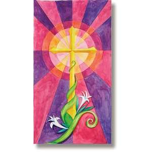  Stained Glass Cross Church Banner