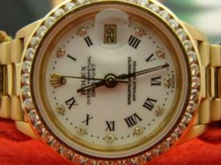 Rolex President 18k Gold Factory Diamond Dial Datejust Diamond Bezel 
