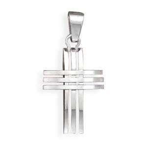 Row Design Cross Pendant, Pendant with 24 inch chain