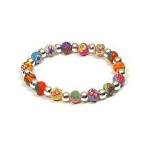    Tropical Small Bead Bracelet with Sterling Rounds 