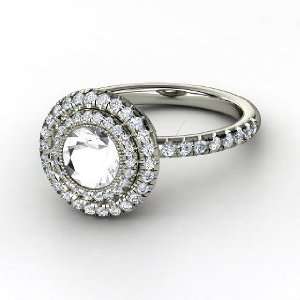  Natalie Ring, Round Rock Crystal Sterling Silver Ring with 