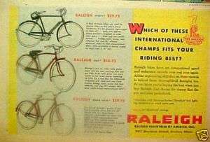 1957 Raleigh Colt, Robin Hood, Sports Bicycles/ Bike AD  