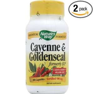  Natures Way Cayenne and Goldenseal, 100 Capsules (Pack of 