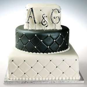  Rhinestone Initials Wedding Cake Topper