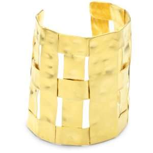  Devon Leigh Hammered Cut Out 18k Gold Dipped Cuff Jewelry