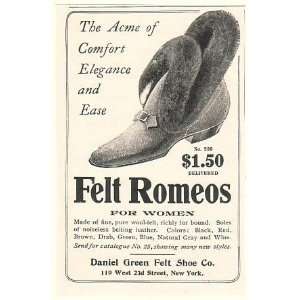 1905 Daniel Green Felt Romeos Shoes for Women Print Ad (52505)  