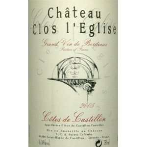  2005 Clos lEglise Cotes de Castillon 750ml: Grocery 