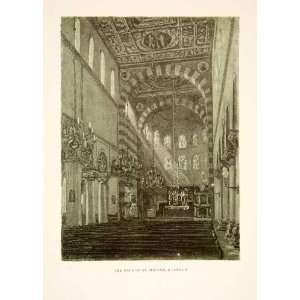  1909 Photolithograph Nave St Michaels Romanesque Church 