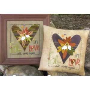  Fall in Love (cross stitch and wool applique): Arts 