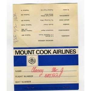  Mount Cook Airlines Ticket & Jacket 1970 New Zealand 