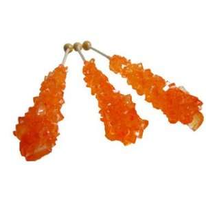 Rock Candy Crystal Sticks   Orange, Unwrapped, 120 count  