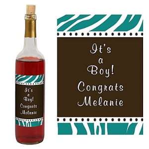  Baby Jungle Personalized Wine Bottle Labels   Qty 12 