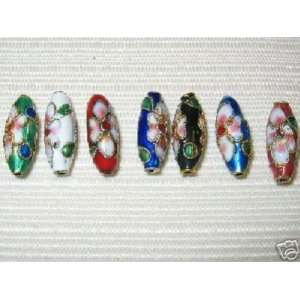  50 6x17mm Handmade Drop Mix Cloisonne Beads (S) By 